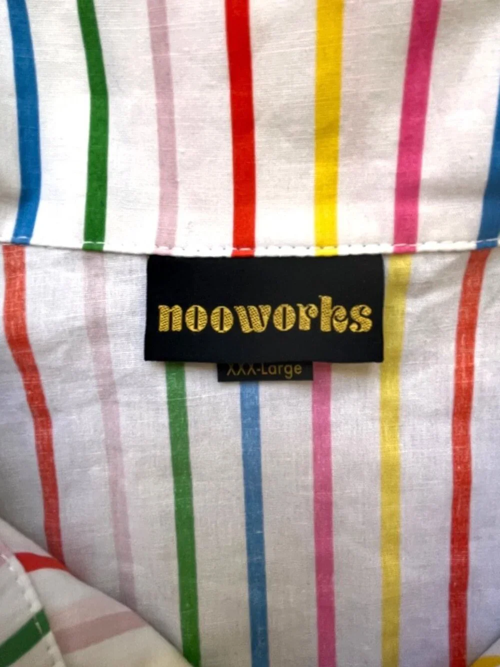 Nooworks 70s Inspired Rainbow Striped Jumpsuit Womens 3XL Dopamine Kidcore Retro